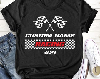 Custom Racing Shirt, Personalized Pit Crew Shirt, Motocross Pit Crew Tee, Racing Pit Crew Shirt, Race Car Flag, Race Team Tee, Motomom Gift