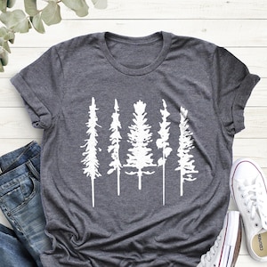 Pine Tree Shirt, Trees T-shirt, Hiking Shirt, Mountains Shirt, Adventure Shirt, Camping Shirt, Nature Lover Gift Tee, Pine Tree Forest Shirt