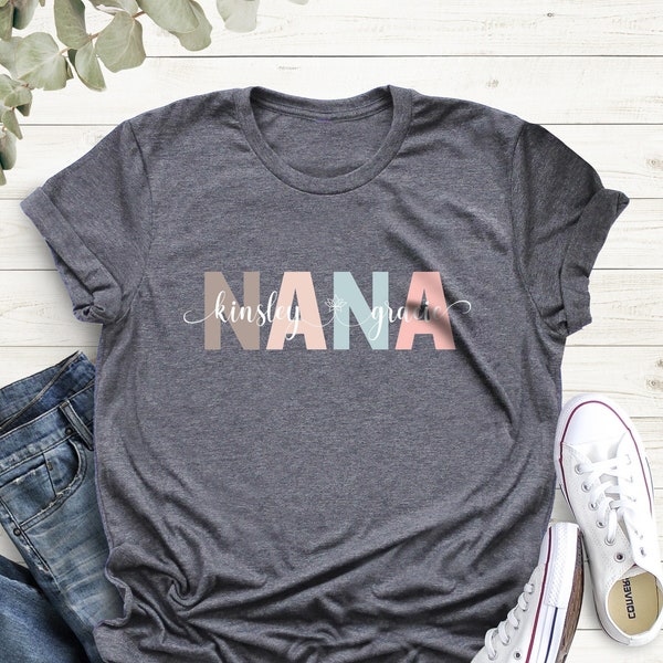 Custom Nana Shirt, Mom Shirt With Names, Personalized Nana T-Shirt, Custom Nana Shirt, Nana With Children Names Tee, Mother's Day Shirt