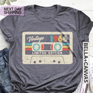 60th Birthday Shirt, Vintage 1966 Limited Edition Cassette T-Shirt, 60th Birthday Gift For Women