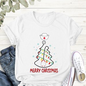 Stethoscope Christmas Tree Shirt, Christmas Nurse Shirt, Stethoscope Nurse Tee, Stethoscope Tree Shirt, Gift For Nurses , Gift for Doctor