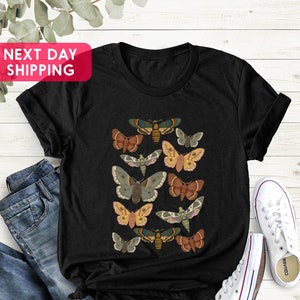 Butterfly Shirt, Moth Shirt, Cottagecore Shirt, Bug Shirt, Cottage Core Shirt, Goblincore Tee, Christmas Gift For Women, Dark Academia Shirt
