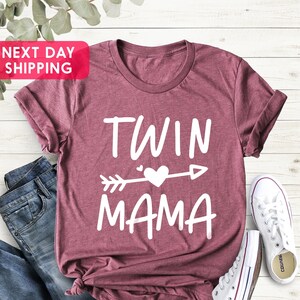 Twin Mama, Mom Of Twins Shirt, Mommy Of Twins Graphic Tee, Gift For Twin Mama, Best Mama T-shirt, Mother&#39;s Day Shirt, Mom T-shirt