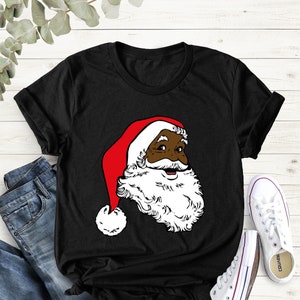 Black Santa Claus Shirt, Black Santa Claus Tee, African American Christmas Tee, African American Santa Shirt, Xmas Gift Shirt, Christmas Tee