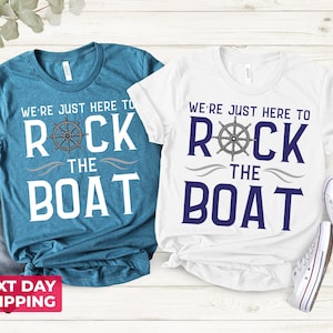 We zijn gewoon hier om de boot te rocken Shirt, bijpassende groepscruise T-shirt, familiecruise shirts, bootvakantie shirt, boottocht, familie-uitje shirts