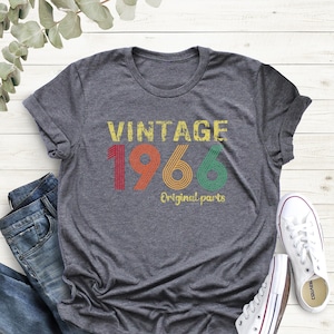 Vintage 1966 Original Part Tee, Vintage 1966 Shirt, 59th Birthday Gift For Men, Born In 1966, 59th Birthday Women, 1966 Retro Shirt,1966 Tee