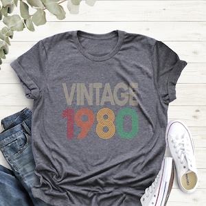 1980 Retro Shirt, 45th Birthday Gift For Men, Vintage 1980 Shirt, Classic 1980 Shirt, 45th Birthday Woman Shirt, Born In 1980 Shirt