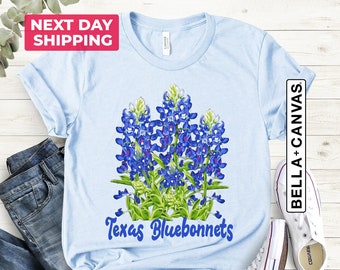 Texas Bluebonnets T-shirt, Colorful Texas Tshirt, Texas Bluebonnets Tee, Gift For Her, Texas Lover Gifts, Flower Tshirt, Botanical Gifts
