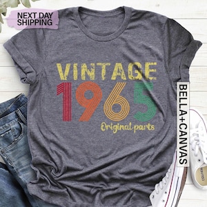Vintage 1965 Original Part Tee, Vintage 1965 Tee, 1965 Retro Tee, 60th Birthday Gift For Men, 60th Birthday Women, 1965 Tee