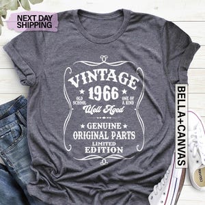 60th Birthday Shirt, Well Aged 1966 Tee, Vintage 1966 Shirt, Original Parts Shirt, Limited Edition Tee, 1966 Retro Shirt, 1966 Vintage Shirt
