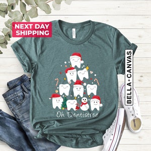 Oh Dentistree Tooth Tree Shirt, Christmas Tooth Shirt, Funny Christmas Tooth Shirt, Christmas Dentist Student Gift, Funny Tooth Dental Crew