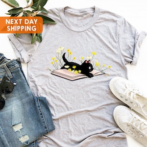 Cute Book Cat Shirt, Cat Shirt, Cute Reading Shirt,  Books Shirt,  Cute Cat Shirt,  Cat Tshirt, Reading Shirt,  Book Lover,  Book Lover Gift