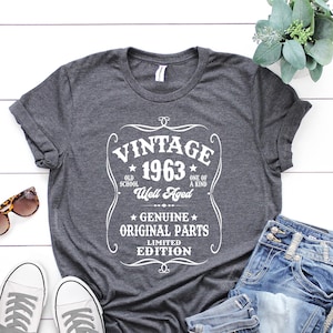 63rd Birthday Shirt, Well Aged 1963 Tee, Vintage 1963 Shirt, Original Parts Shirt, Limited Edition Tee, 1963 Retro Shirt, 1963 Vintage Shirt