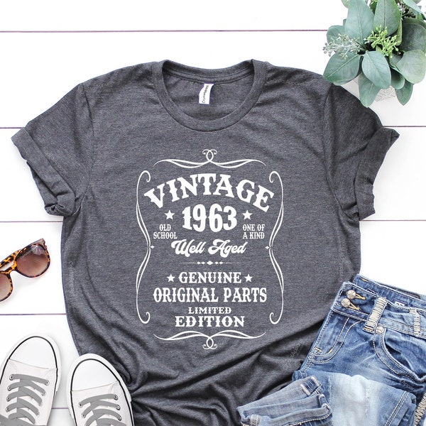61st Birthday Shirt, Well Aged 1963 Tee, Vintage 1963 Shirt, Original Parts Shirt, Limited Edition Tee, 1963 Retro Shirt, 1963 Vintage Shirt
