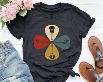 Vintage Guitar Shirt, Acoustic Guitar, Guitar Retro Shirt, Guitarist Gift Shirt, Guitar T-shirt, Music Lover Shirt, Music Teacher Gift Shirt