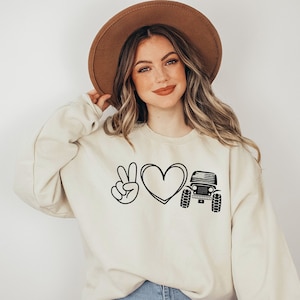 American Offroad Sweatshirt, Love Peace Offroad Sweater, Offroad Shirt, USA Flag Sweatshirt, 4WD Offroad with Amarican Flag, 4wd Flag Usa