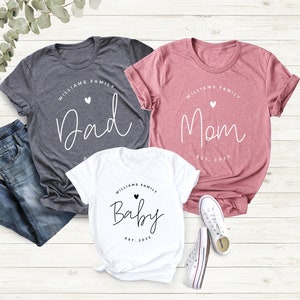Family Last Name & EST. Year Personalized, Family Anniversary Shirt, Daddy, Mom, Grandma, Grandpa, Baby, Son, Family Shirts, Daughter