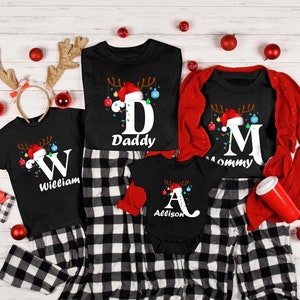 Monogrammed Family Christmas Shirt, Family Christmas Name Shirt, Custom Christmas Shirt With Name, Personalized Christmas Family T-Shirt