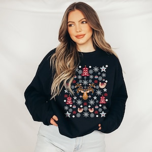 Scandinavian Christmas Sweatshirt, Norwegian Folk Art Sweater, Christmas Shirt, Cottage Core Hygge Botanical Sweatshirt, Vintage Shirt