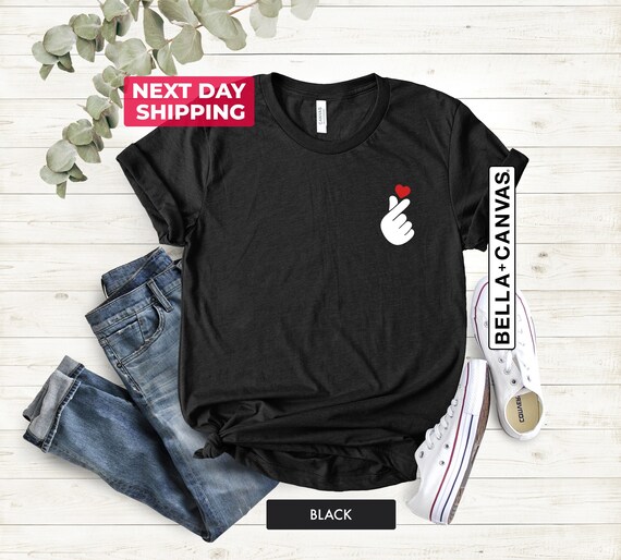 Korean Finger Heart Shirt Kpop Tshirt Korean Finger Heart Shirt Kpop Tshirt