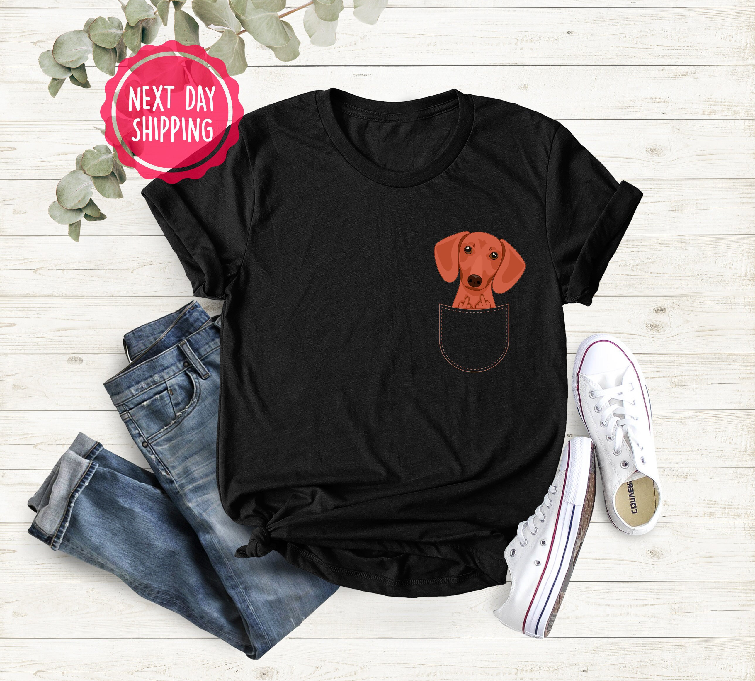 Dachshund pocket tee hot sale