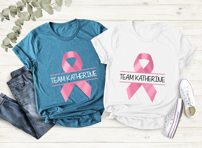 Breast Cancer Awareness Shirt, Custom Breast Cancer T-shirt, Motivational Tee, Personalized Team Cancer T-shirt, Cancer Support Team Shirts image 4
