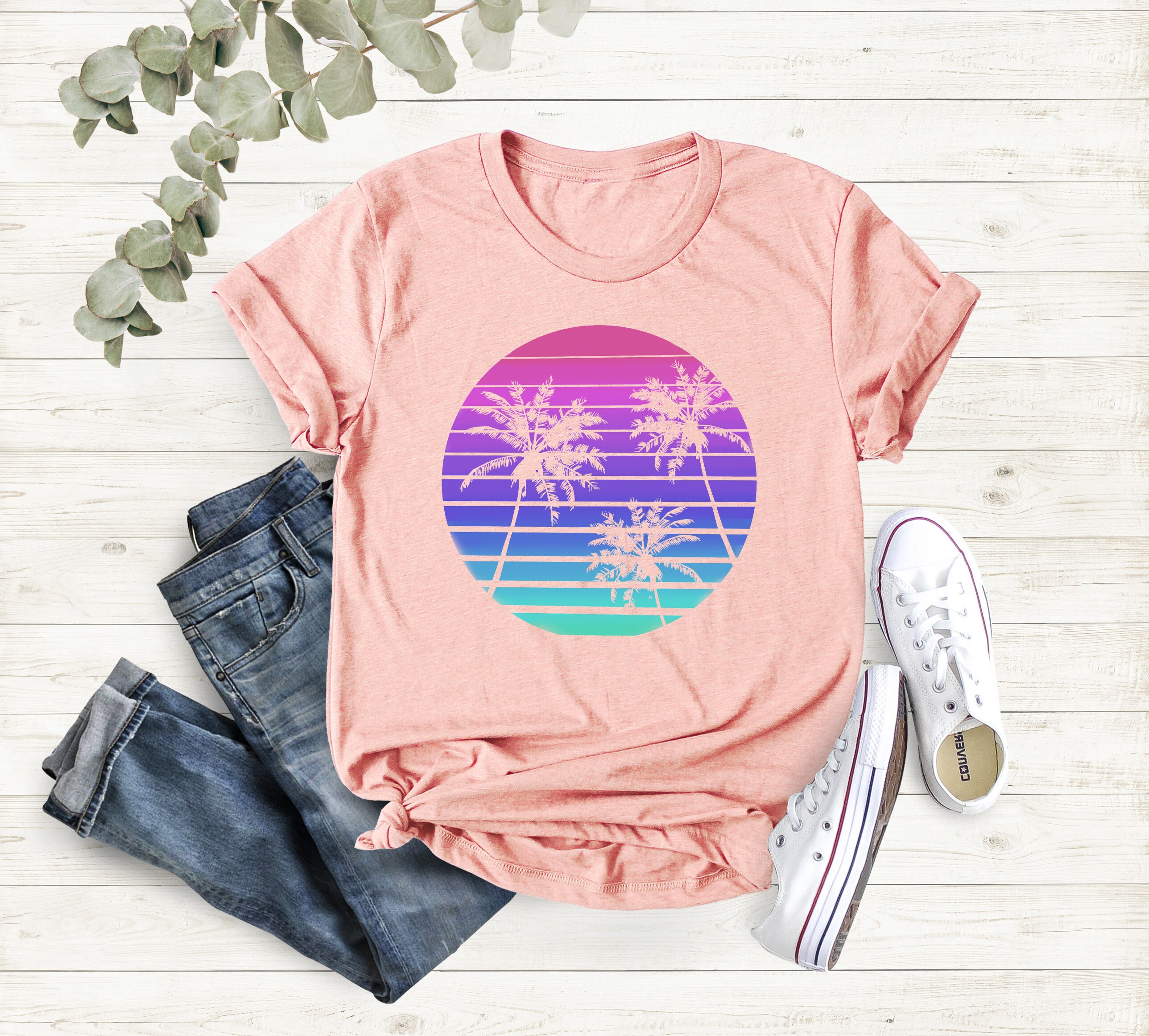 Tropical Palm Print Relaxed Fit Shirt