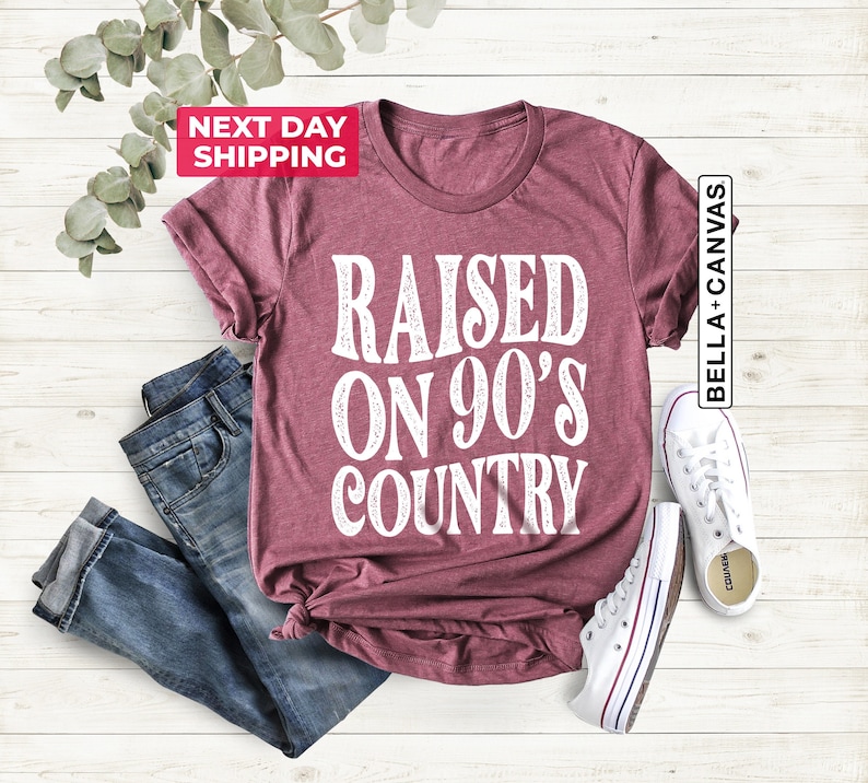 Raised on 90s Country, Country Music Shirt, Western Shirt, Vintage 90s Country, Country Music Lover Shirt, Country Concert Shirt image 1