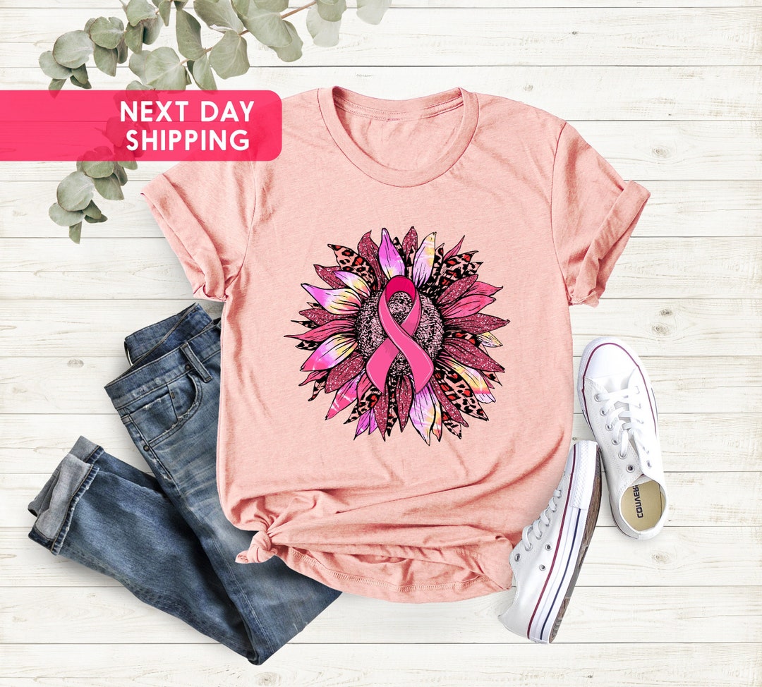 Sunflower Cancer Shirt, Sunflower Ribbon Cancer Awareness Shirt, Breast