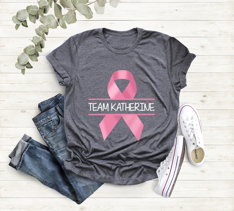 Breast Cancer Awareness Shirt, Custom Breast Cancer T-shirt, Motivational Tee, Personalized Team Cancer T-shirt, Cancer Support Team Shirts image 2