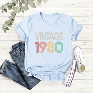 1980 Retro Shirt, 46th Birthday Gift For Men, Vintage 1980 Shirt, Classic 1980 Shirt, 46th Birthday Woman Shirt, Born In 1980 Shirt image 2