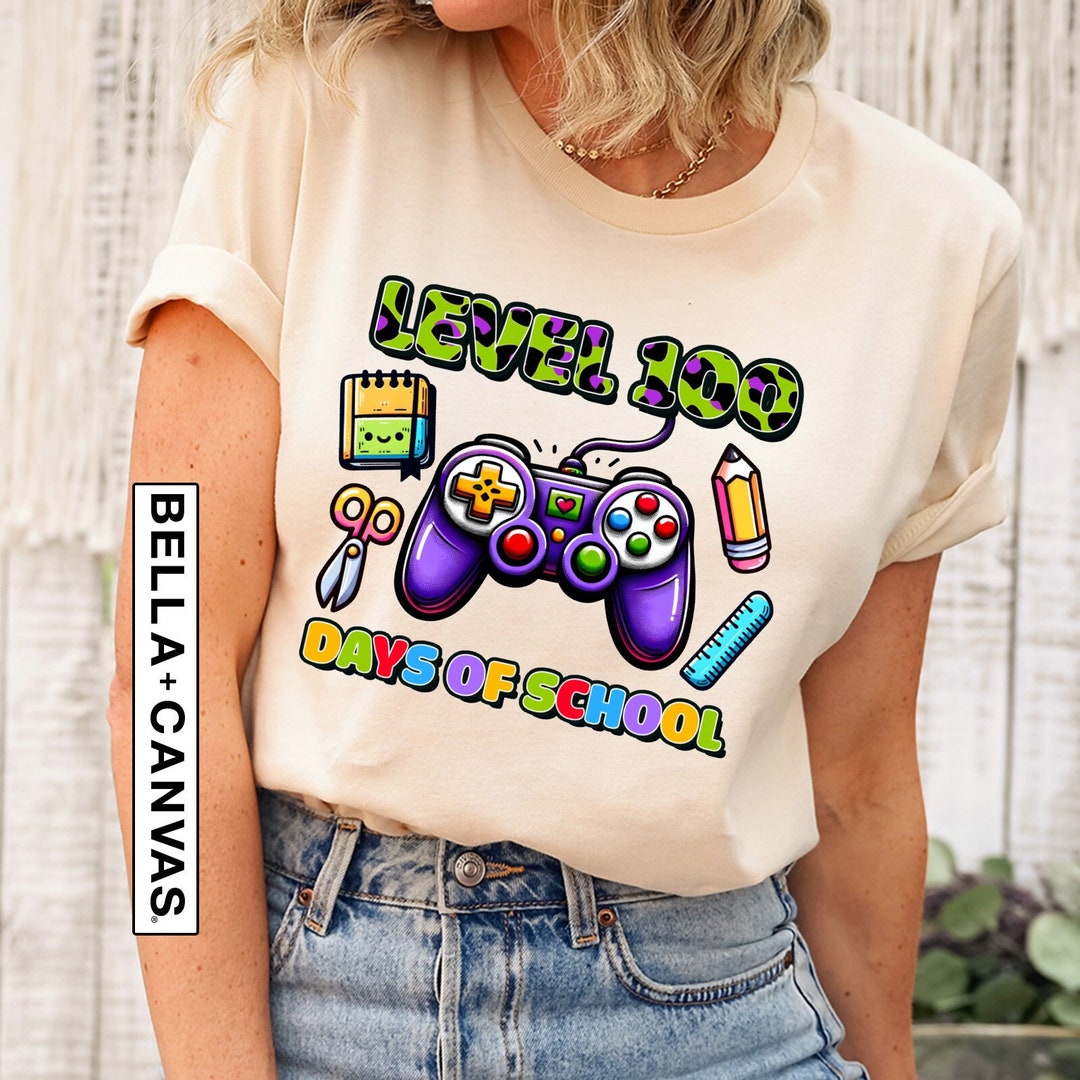 Level 100 Days of School Shirt, Game Lover Gift, Funny 100 Days of ...