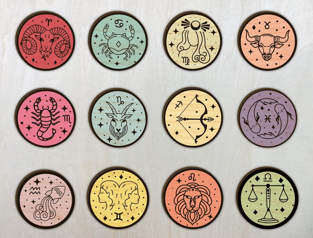 Zodiac Stud Earrings SVG Bundle Horoscope Earrings Svg Etsy