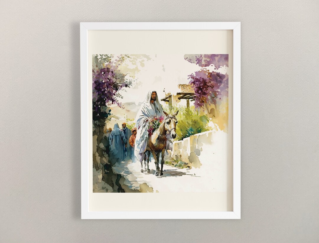 Jesus Riding on a Donkey Poster Png Jesus Png Jesus Art Png - Etsy