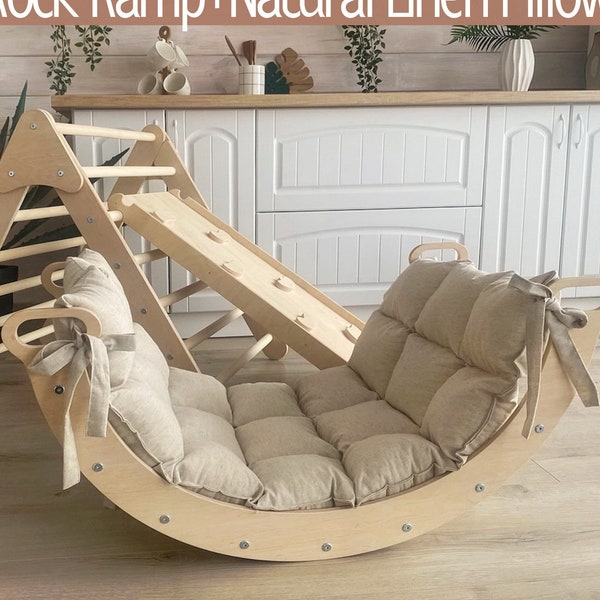 Regalo 1er niño de Navidad, almohada Arche montessori, arco de escalada y rampa, juego de escalada con cojín, balancín Montessori, triángulo de escalada