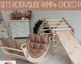 ¡LISTO PARA ENVIAR! Triángulo de escalada, arco de escalada y rampa, juego de escalada Montessori con almohada, Kletterdreieck, Kletterbogen Arche montessori