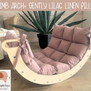 Montessori Climbing Arch with Lilac Pillow: Toddler Rocker Set