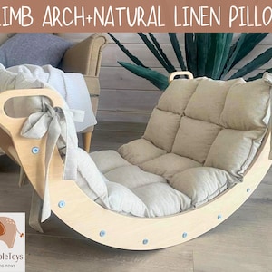 Montessori Climbing Arch Set with Pillow: Toddler Rocker, Ramp & Triangle