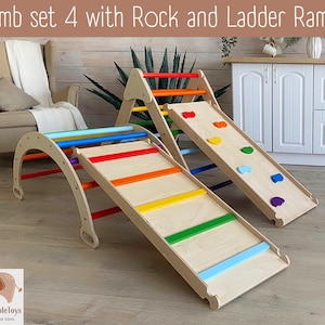 Foldable Climbing Triangle Set: Climb triangle Arch, Ramp & Pillow - Montessori Climber