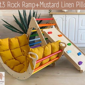 Rainbow Climbing Arch Set: Foldable Triangle, Ramp & Pillow