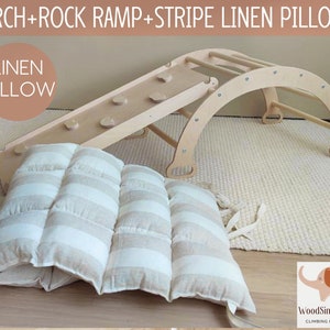 Ensemble d'escalade avec coussin et arche pour tout-petits et cadre d'escalade triangulaire Montessori pour bébé kletterdreieck kletterbogen mit kissen ARCH+ROCK RAMP