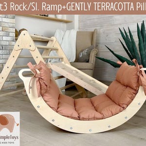 Montessori Climbing Set: Triangle, Arch, Ramp & Pillow