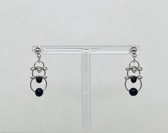 Chained ring earrings