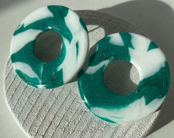 Emerald Earrings / Polymer Clay / Handmade