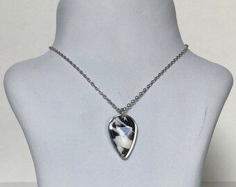 Black and White Teardrop Necklace