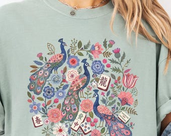 Mahjong Mom Shirt, Floral Mahjong Gift for Her, Boho Mahjong Tee, American Mahjong Lover Shirt, Comfort Colors®