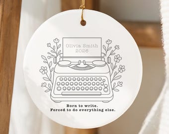 Personalized Writer Ornament | Typewriter Christmas Gift | Author Ornament | Book Lover Keepsake | Custom Writing Gift 2026
