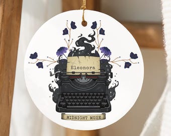 Gothic Writer Ornament | Dark Academia Typewriter Gift | Personalized Author Ornament | Book Lover Keepsake | Writing Gift 2026