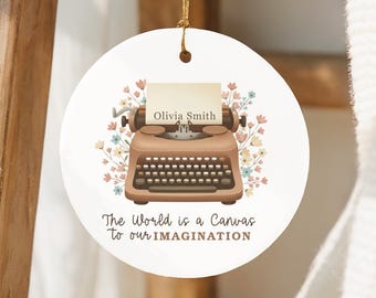 Custom Writer Ornament | Typewriter Christmas Ornament | Author Gift | Book Lover Keepsake | Personalized Writing Ornament