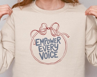 Speech Therapy Sweatshirt, Empower Every Voice SLP Sweater, Coquette Speech Language Pathologist Gift, School Speech Therapist Crewneck